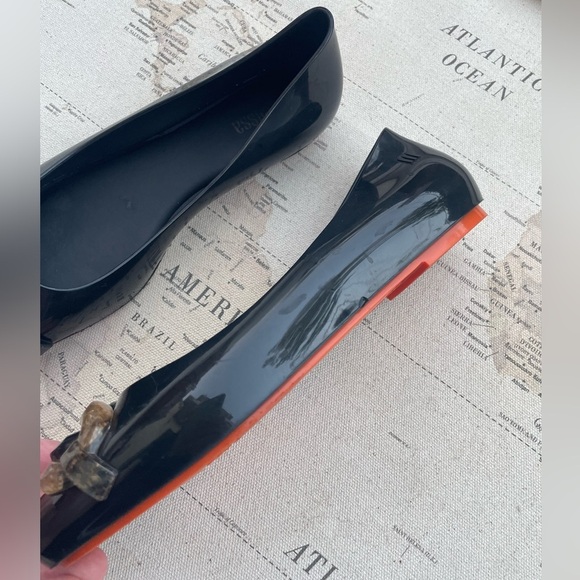 Melissa Aura Chain Black Ballet Flats Size 6 - Picture 5 of 9